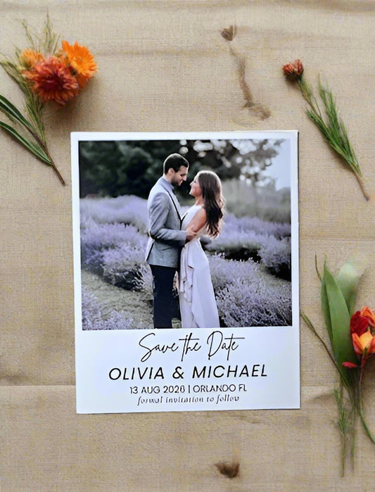 Save the Date Size: Length 3.25" x Height 4'